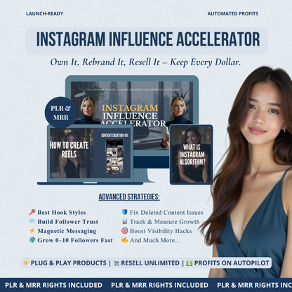 INSTAGRAM INFLUENCE ACCELERATOR MASTERCLASS WITH PLR & MRR LICENCE