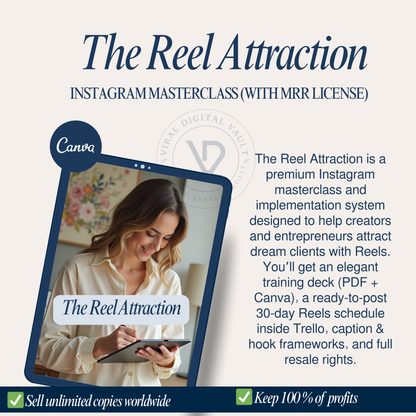 The Reel Attraction — Instagram Masterclass (MRR) | 30-Day Reels System + Templates