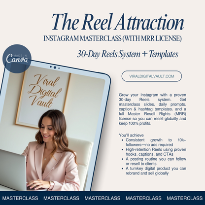 The Reel Attraction — Instagram Masterclass (MRR) | 30-Day Reels System + Templates