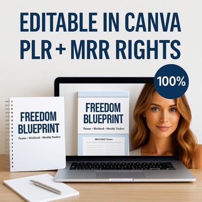 FREEDOM BLUEPRINT — Premium Life, Goals &amp; Habit System (Editable + PLR &amp; MRR Rights)