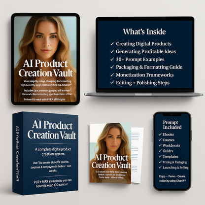 AI PRODUCT CREATION VAULT| CREATE HIGH-DEMAND DIGITAL PRODUCTS IN MINUTES USING AI  WITH PLR + MRR RIGHTS INCLUDED
