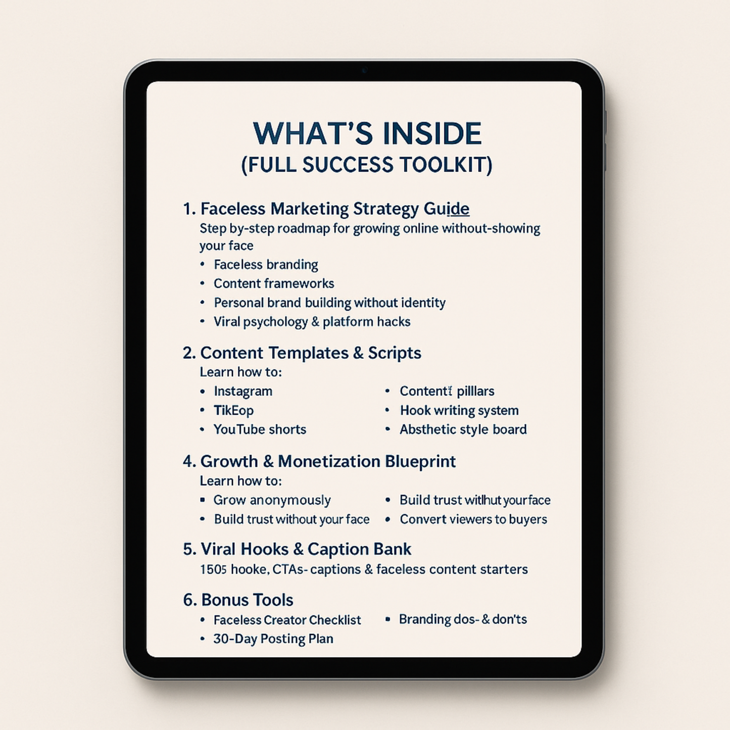 FACELESS MARKETING SUCCESS KIT – MASTER SOCIAL GROWTH WITHOUT SHOWING YOUR FACE (WITH MRR)