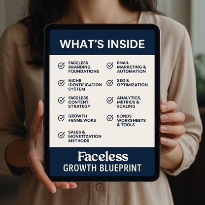 FACELESS GROWTH BLUEPRINT – PROVEN STRATEGIES TO GROW A PROFITABLE FACELESS BRAND (WITH MRR)
