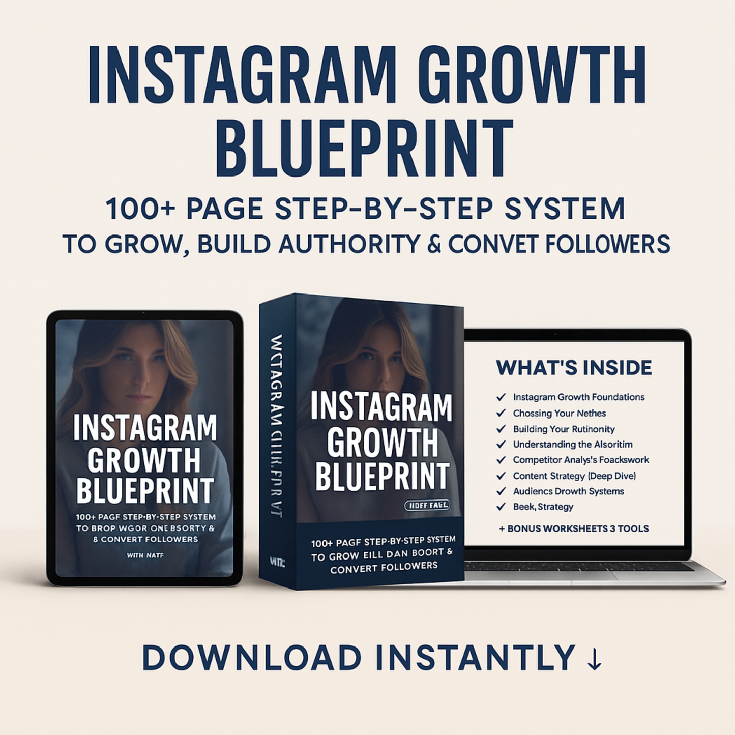 INSTAGRAM GROWTH BLUEPRINT – 100+ PAGE STEP-BY-STEP SYSTEM TO GROW FOLLOWERS, BUILD AUTHORITY & CONVERT CLIENTS (MRR INCLUDED)