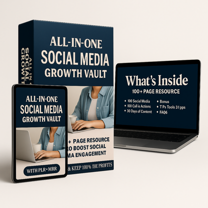 ALL-IN-ONE SOCIAL MEDIA GROWTH VAULT – 300+ HOOKS, CTAS, CONTENT IDEAS & STRATEGIES (PLR + MRR INCLUDED)